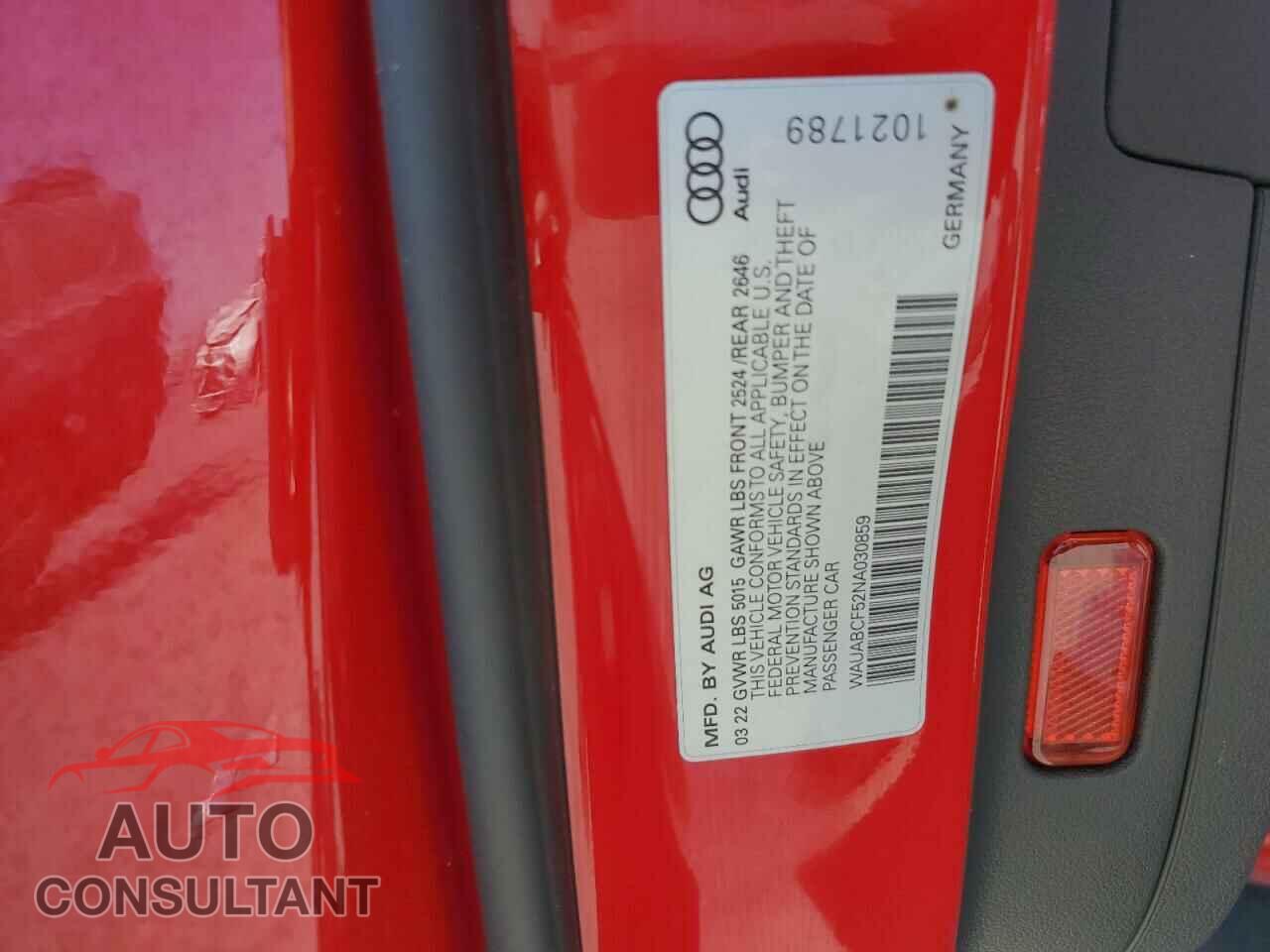 AUDI A5 2022 - WAUABCF52NA030859