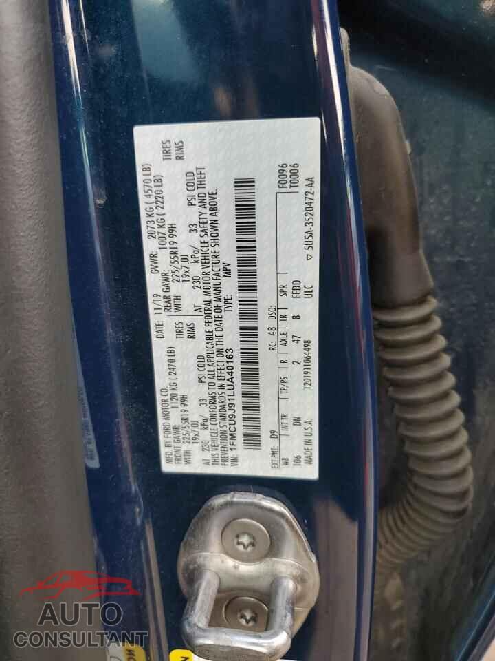 FORD ESCAPE 2020 - 1FMCU9J91LUA40163