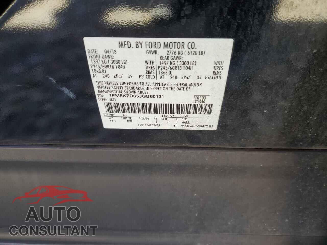 FORD EXPLORER 2018 - 1FM5K7D85JGB60131