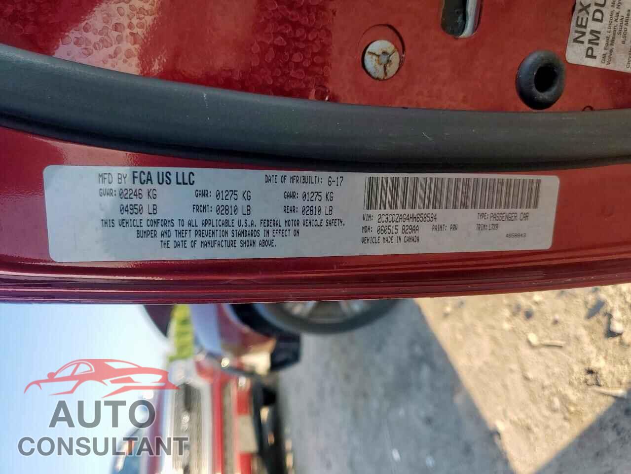 DODGE CHALLENGER 2017 - 2C3CDZAG4HH658594