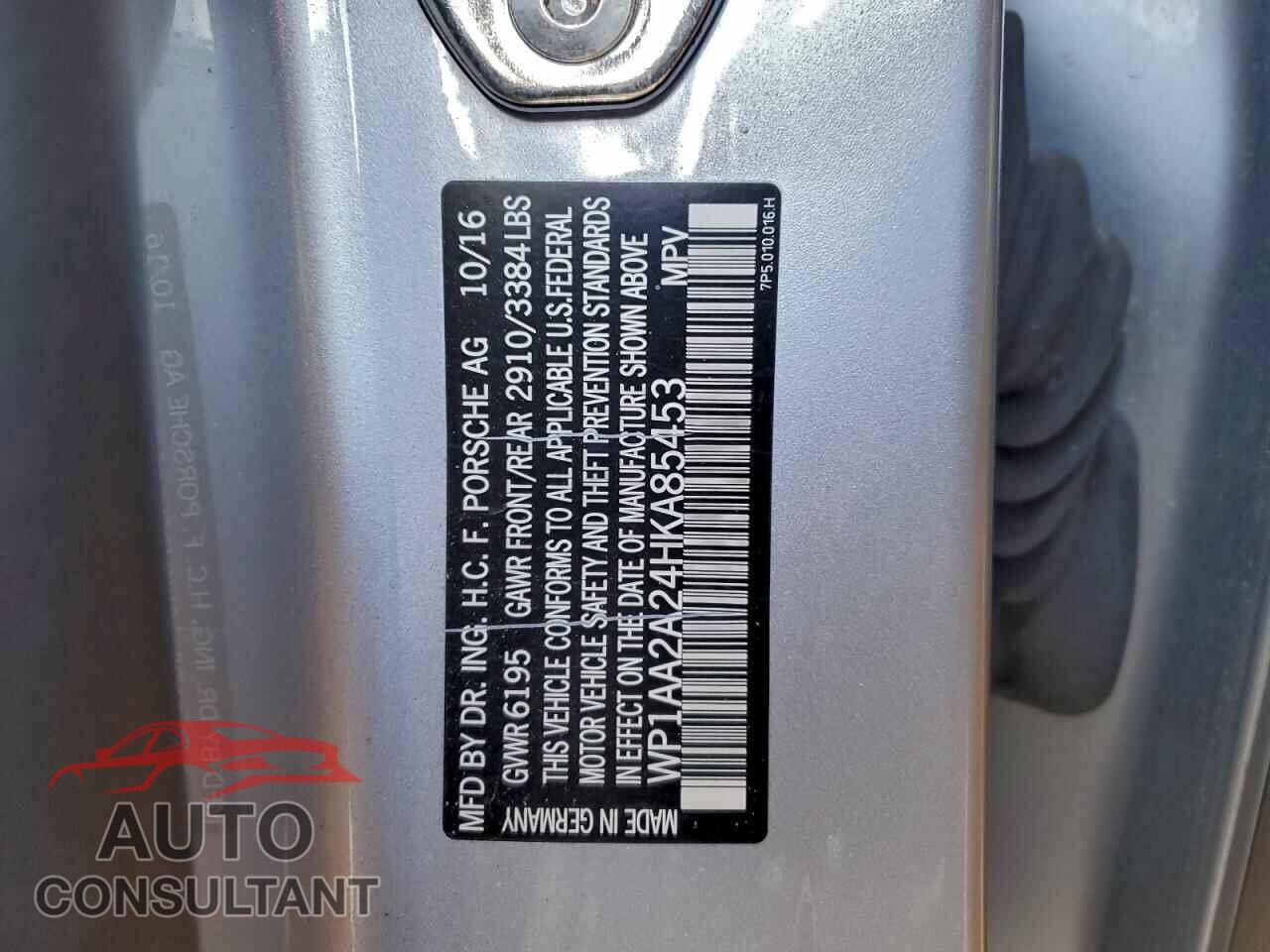 PORSCHE CAYENNE 2017 - WP1AA2A24HKA85453