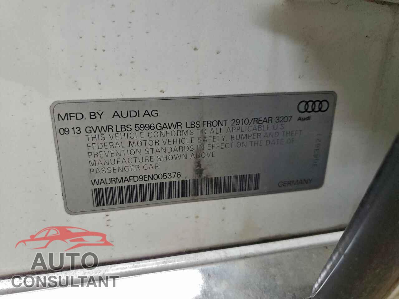 AUDI A8 2014 - WAURMAFD9EN005376