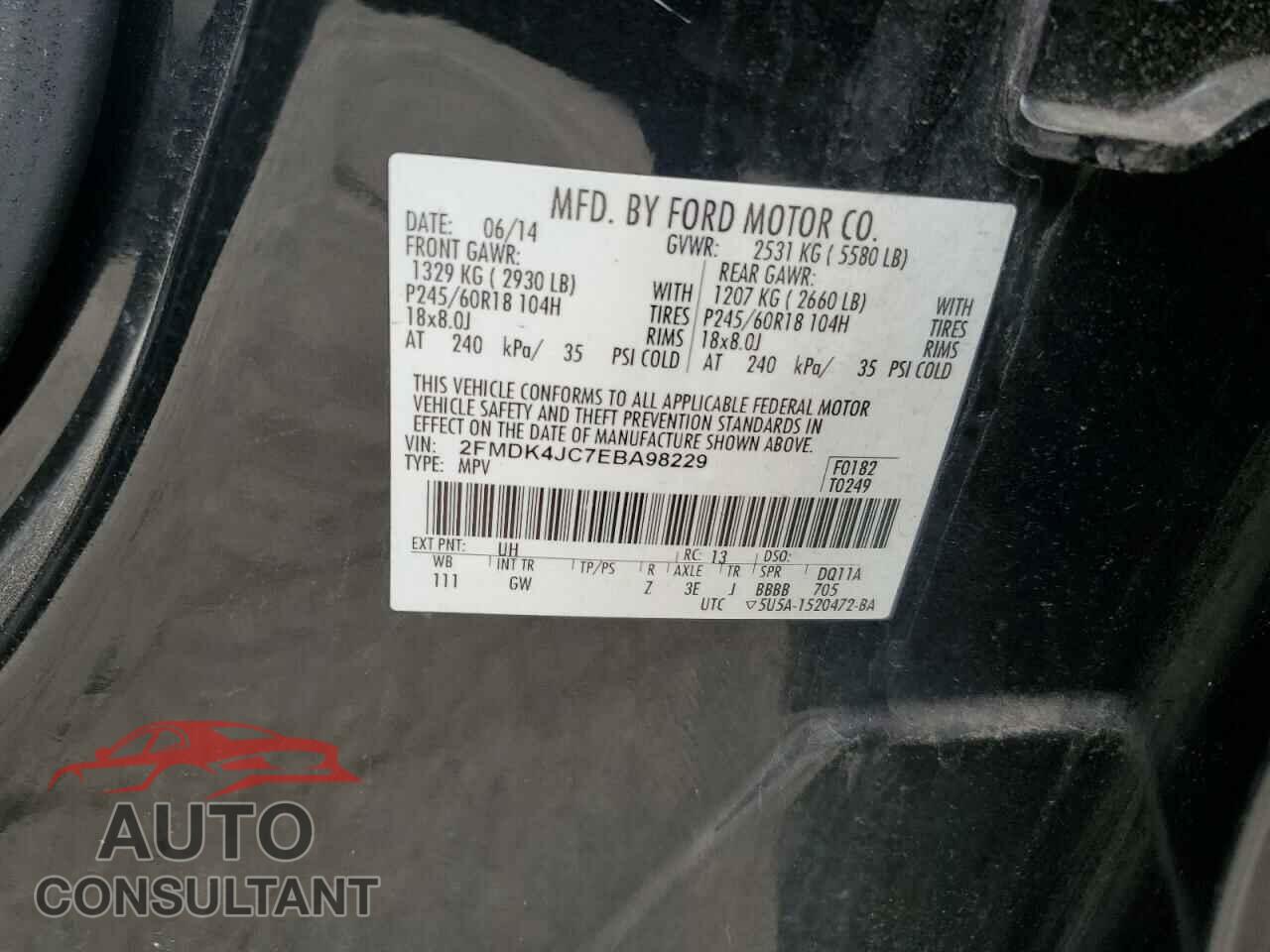 FORD EDGE 2014 - 2FMDK4JC7EBA98229