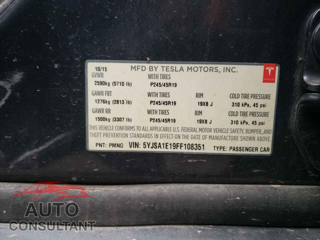 TESLA MODEL S 2015 - 5YJSA1E19FF108351