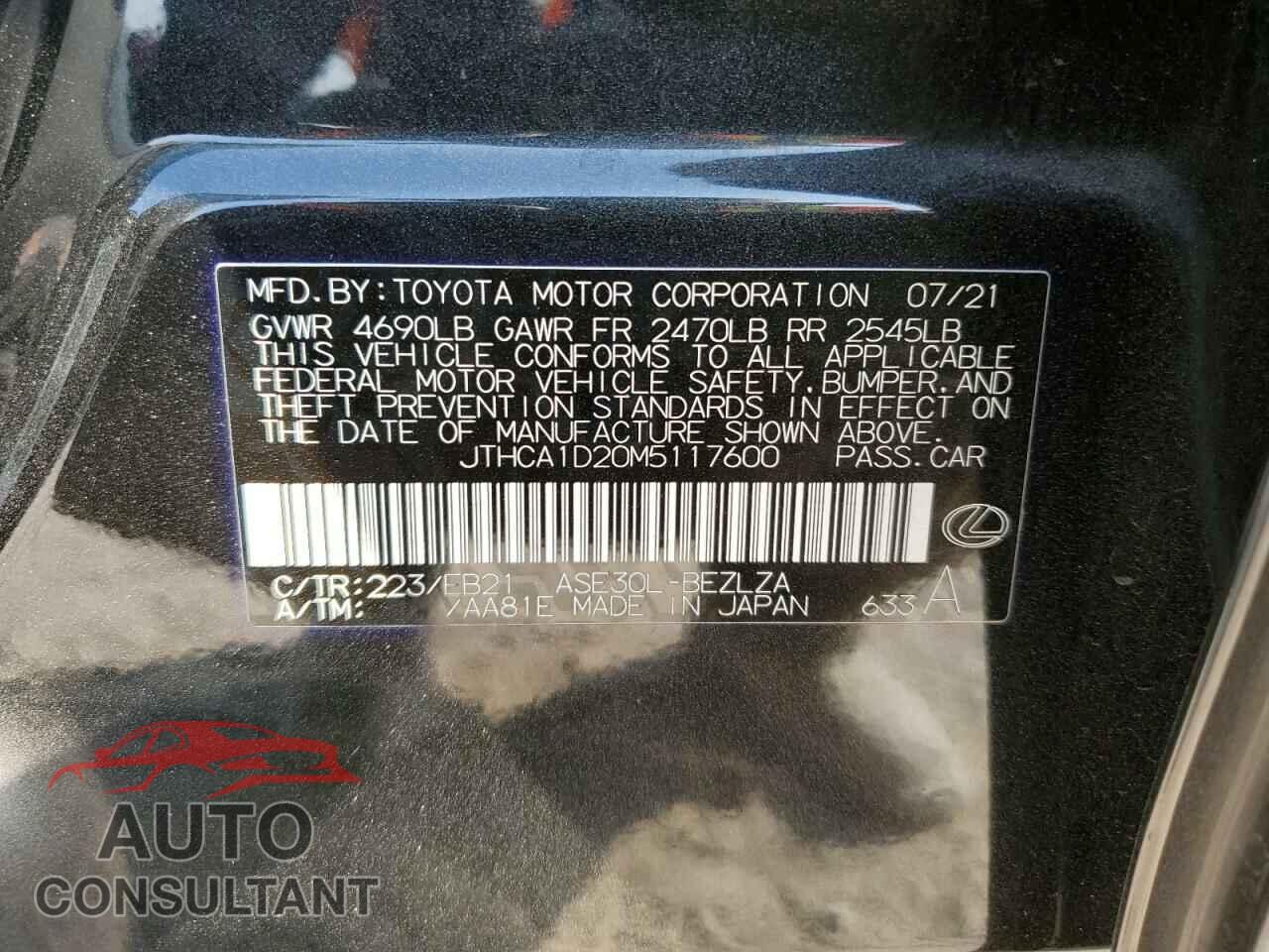 LEXUS IS 2021 - JTHCA1D20M5117600