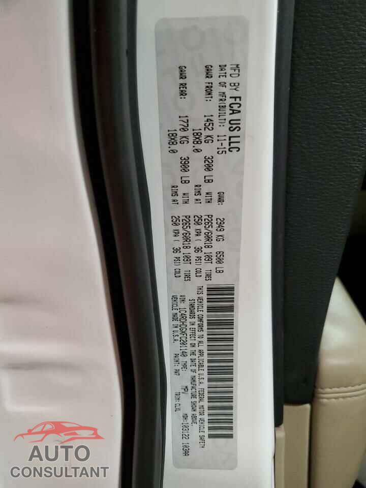 DODGE DURANGO 2015 - 1C4RDHDGXFC201140
