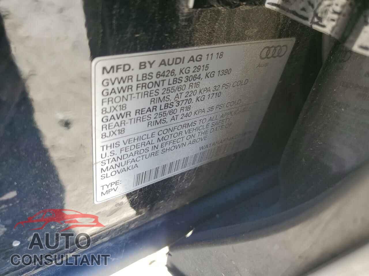 AUDI Q7 2019 - WA1AHAF74KD018790