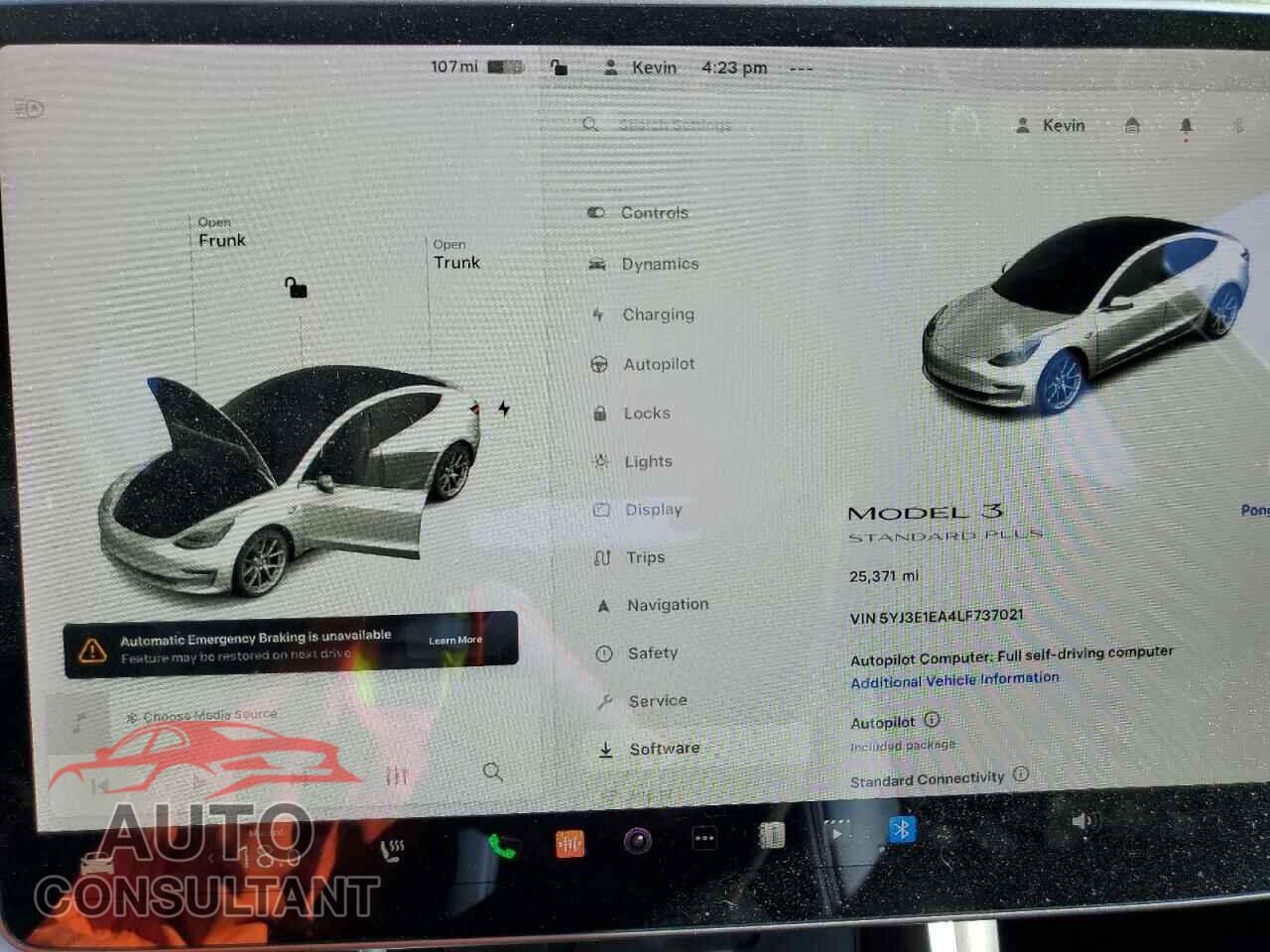 TESLA MODEL 3 2020 - 5YJ3E1EA4LF737021