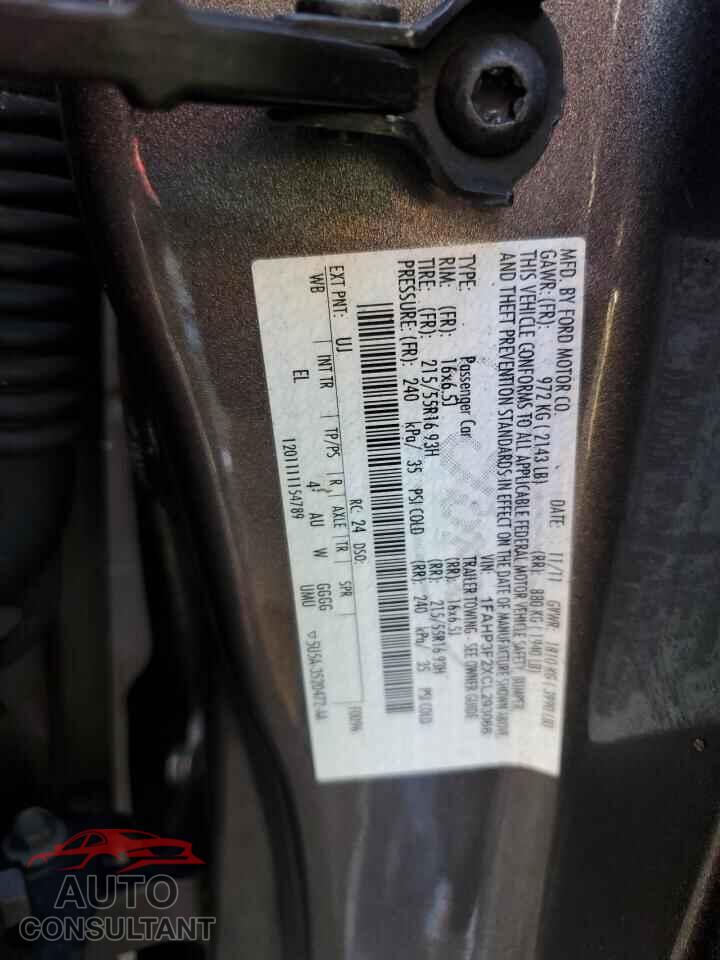 FORD FOCUS 2012 - 1FAHP3F2XCL293066
