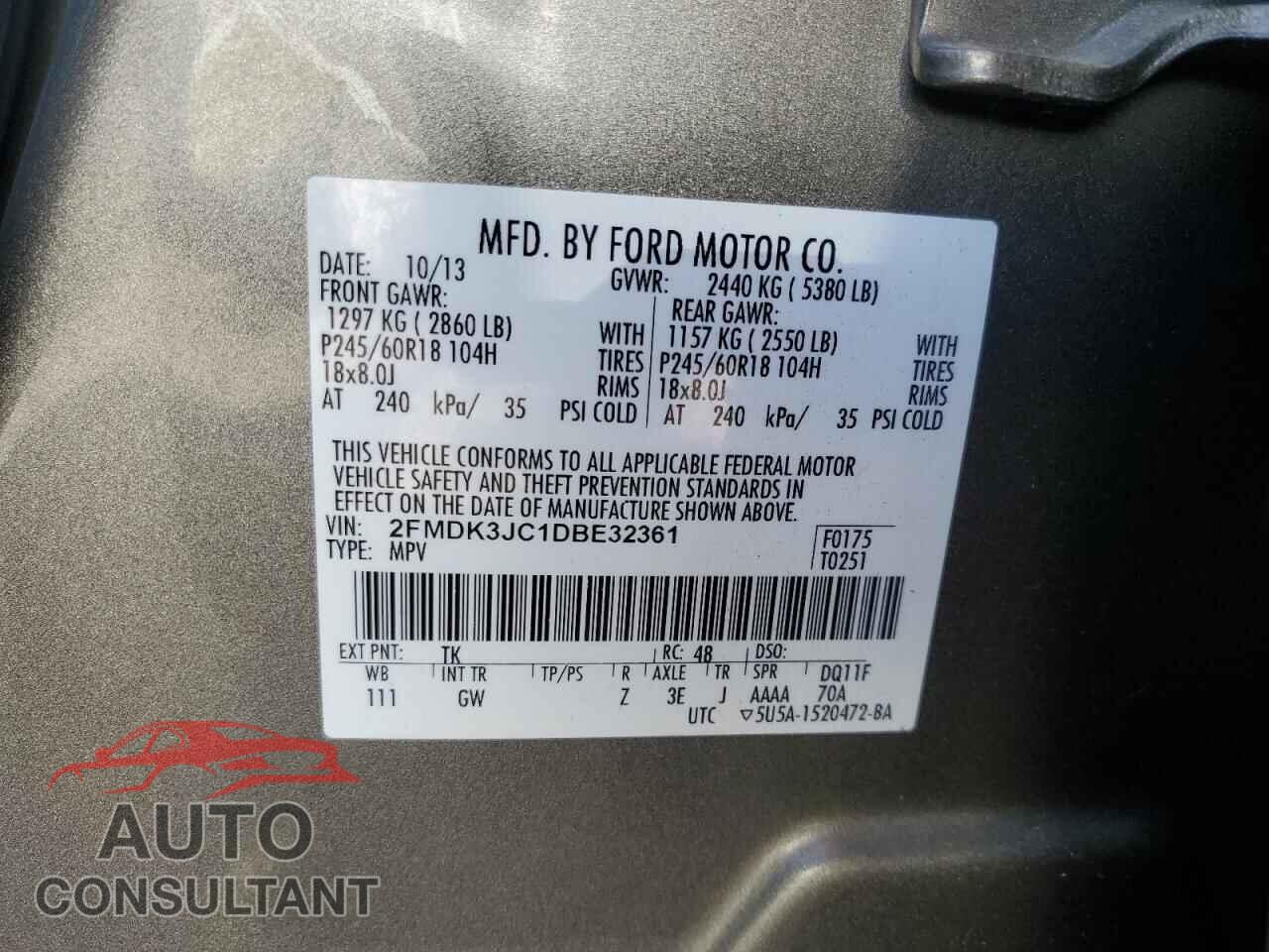 FORD EDGE 2013 - 2FMDK3JC1DBE32361