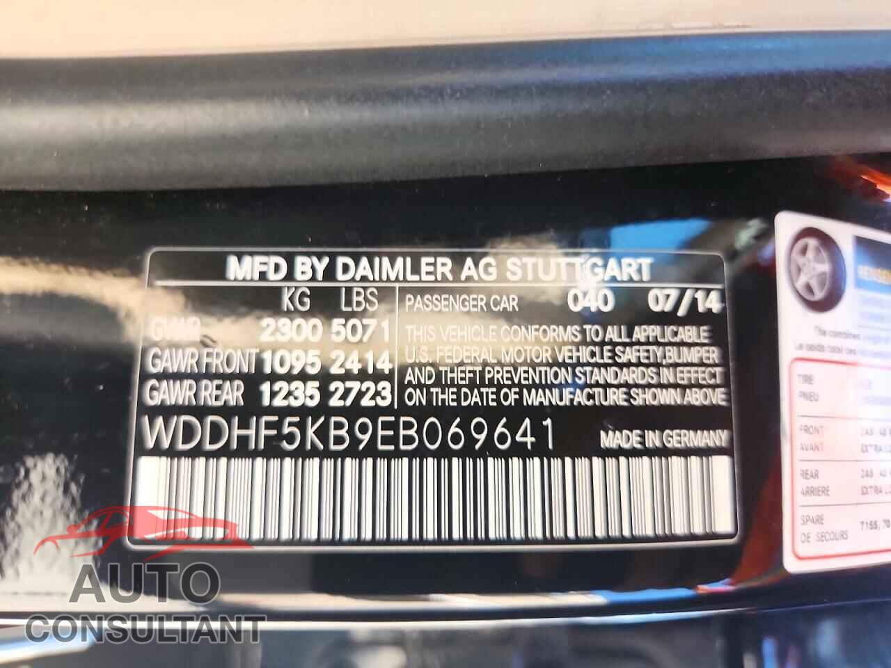 MERCEDES-BENZ E-CLASS 2014 - WDDHF5KB9EB069641