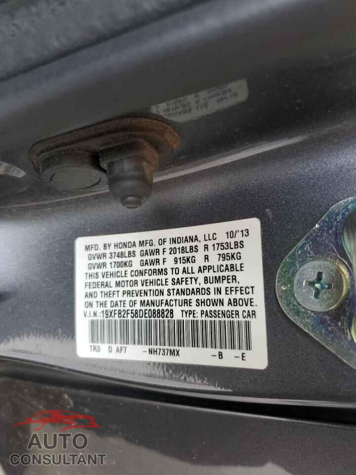HONDA CIVIC 2013 - 19XFB2F58DE088828