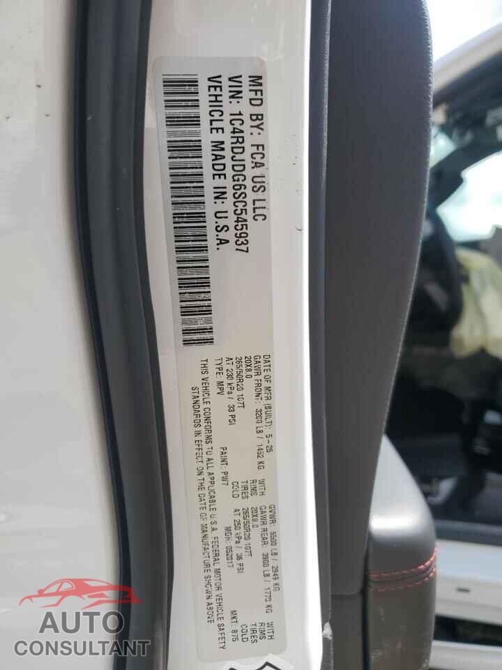 DODGE DURANGO 2025 - 1C4RDJDG6SC545937