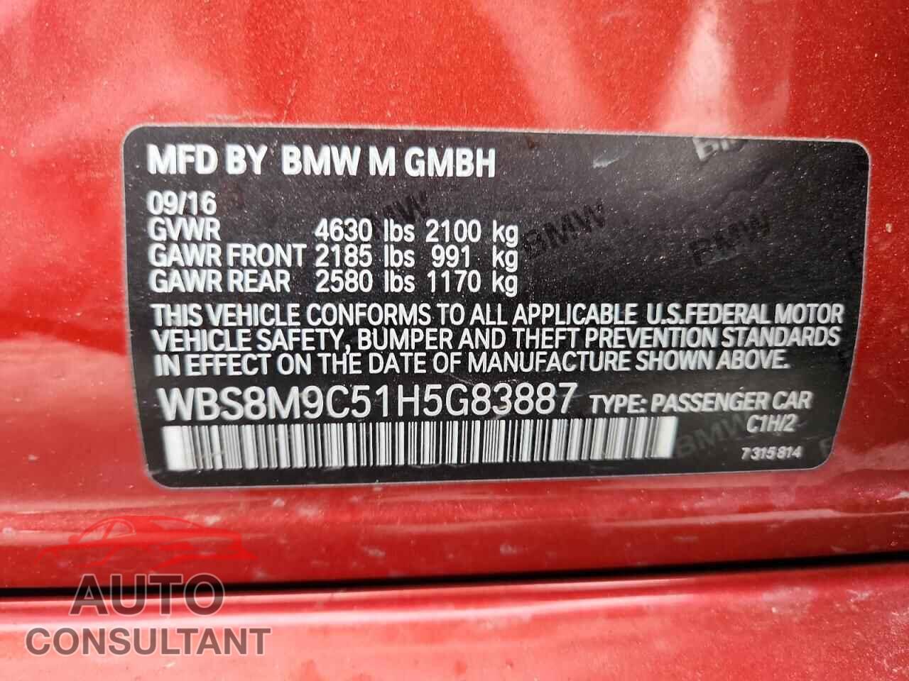BMW M3 2017 - WBS8M9C51H5G83887
