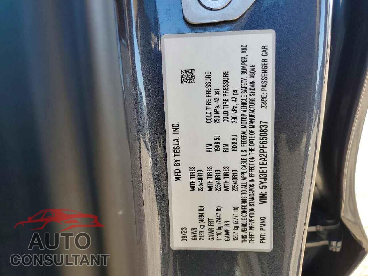 TESLA MODEL 3 2023 - 5YJ3E1EA2PF650837