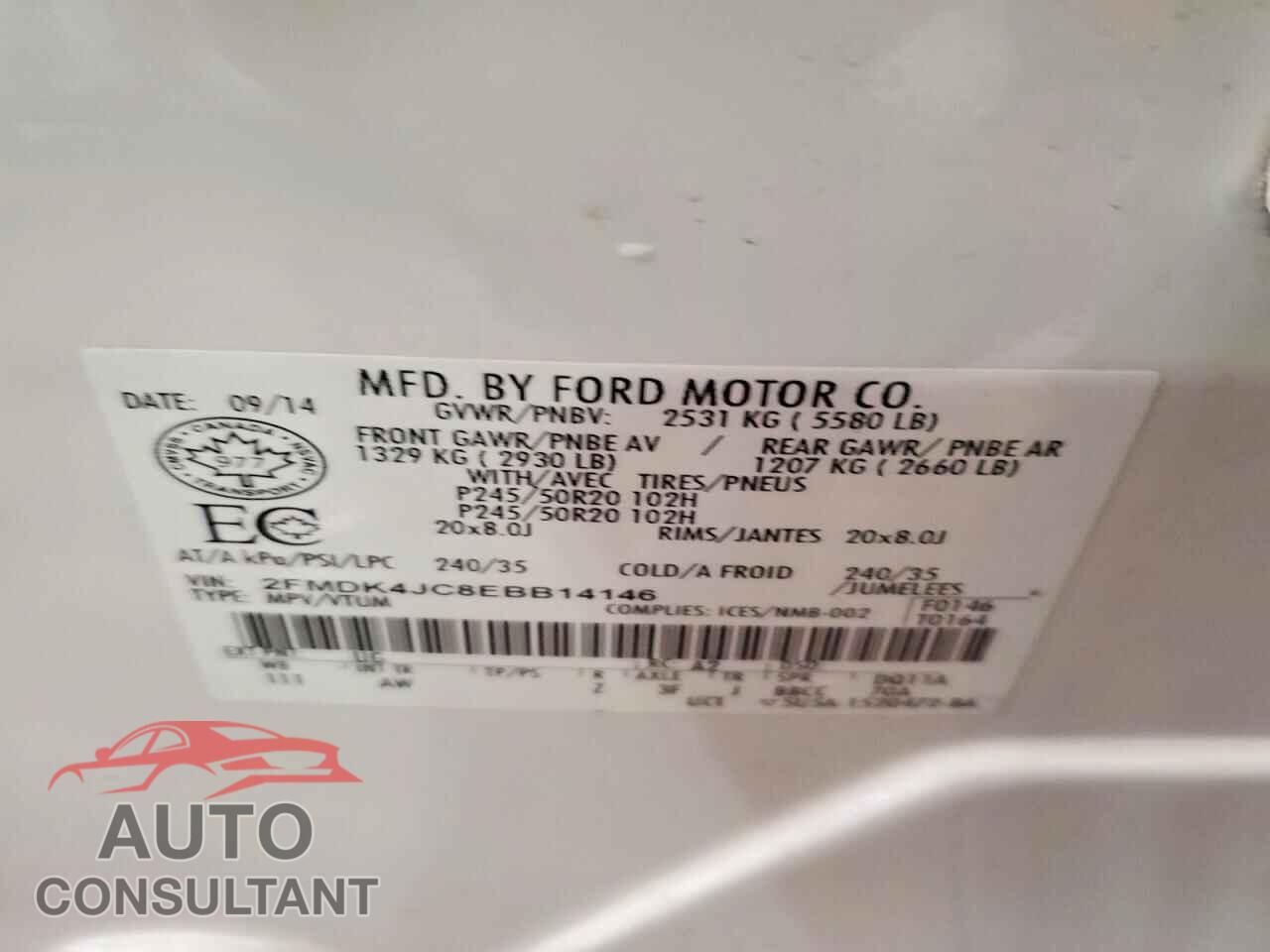 FORD EDGE 2014 - 2FMDK4JC8EBB14146