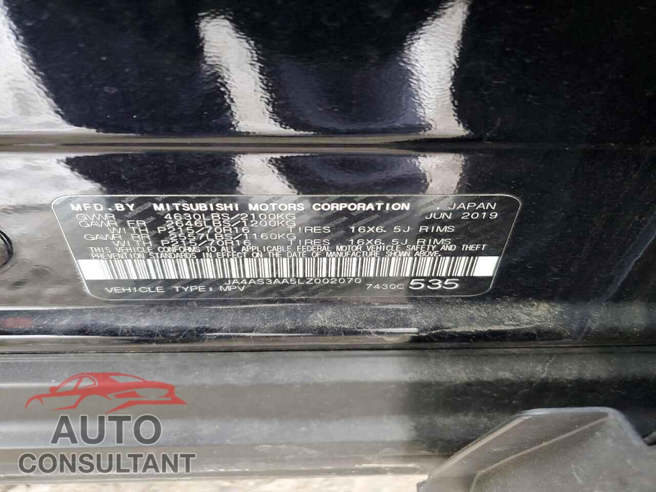 MITSUBISHI ECLIPSE 2020 - JA4AS3AA5LZ002070