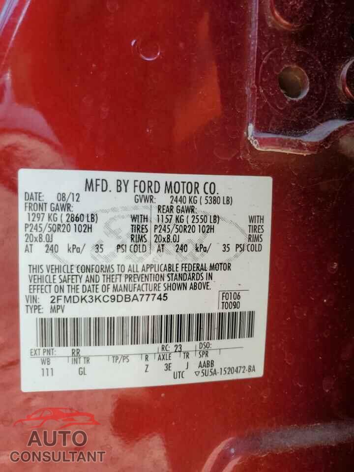 FORD EDGE 2013 - 2FMDK3KC9DBA77745