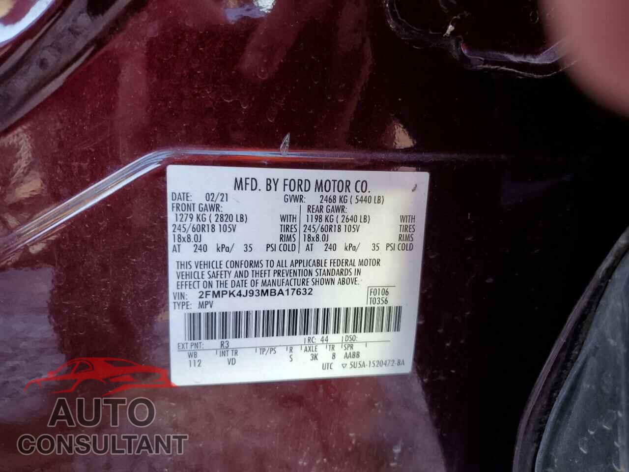 FORD EDGE 2021 - 2FMPK4J93MBA17632
