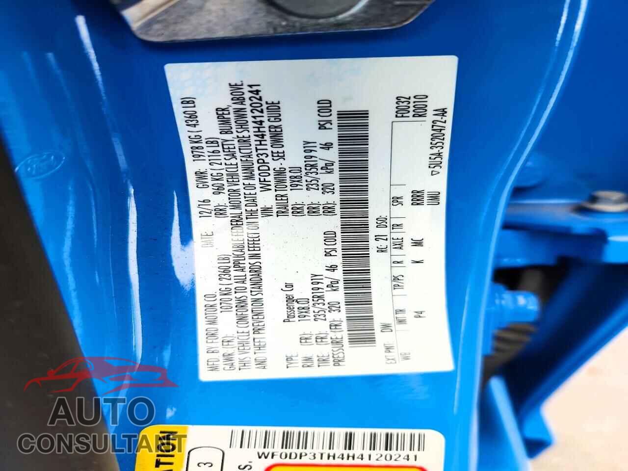 FORD FOCUS 2017 - WF0DP3TH4H4120241