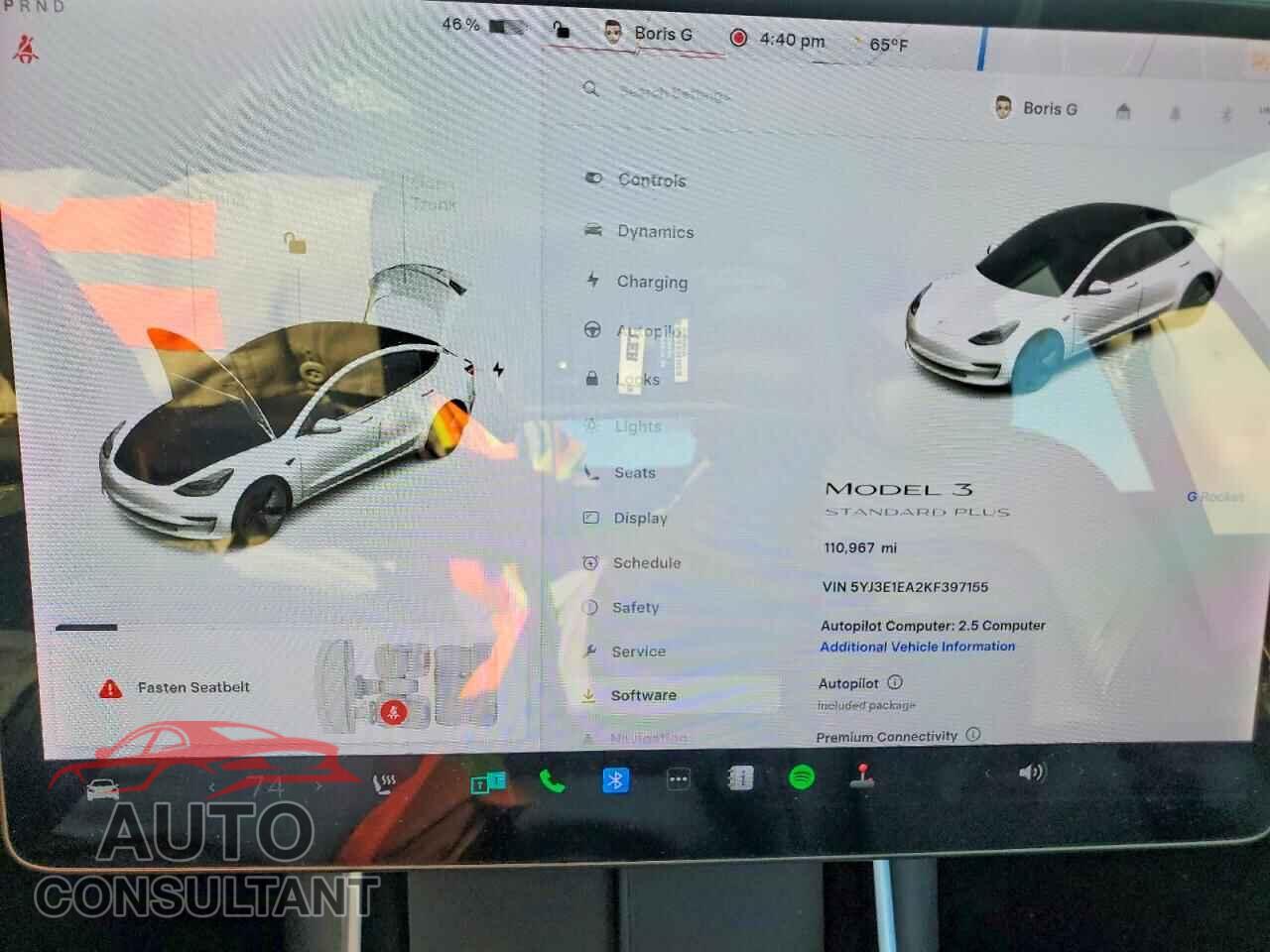 TESLA MODEL 3 2019 - 5YJ3E1EA2KF397155