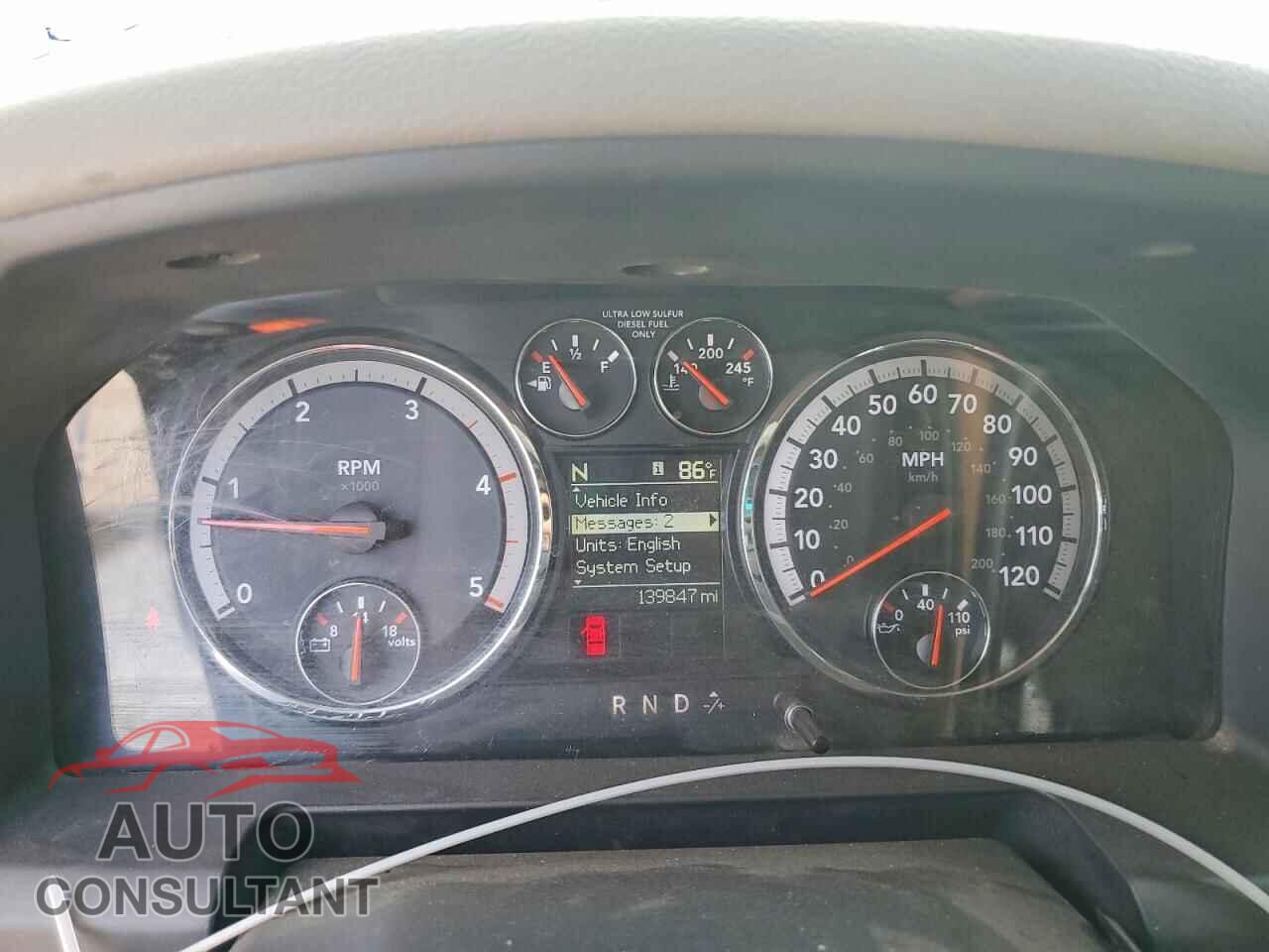 DODGE RAM 2500 2012 - 3C6UD5DL4CG243955