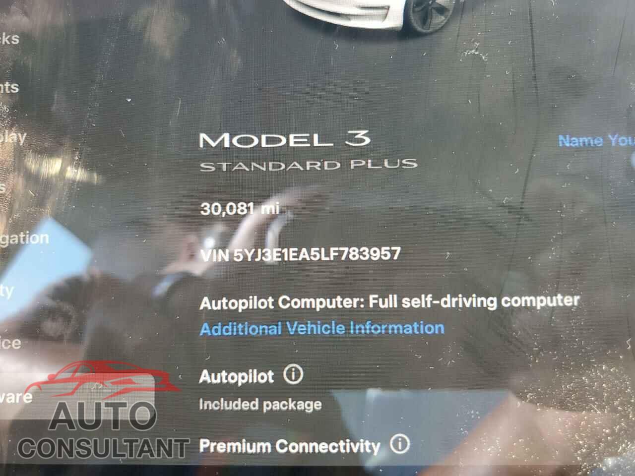 TESLA MODEL 3 2020 - 5YJ3E1EA5LF783957