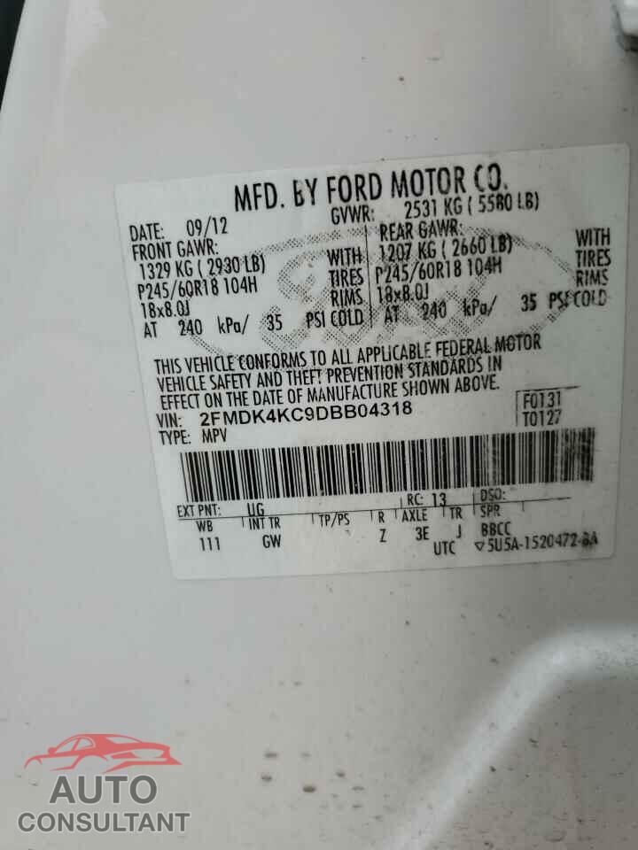 FORD EDGE 2013 - 2FMDK4KC9DBB04318