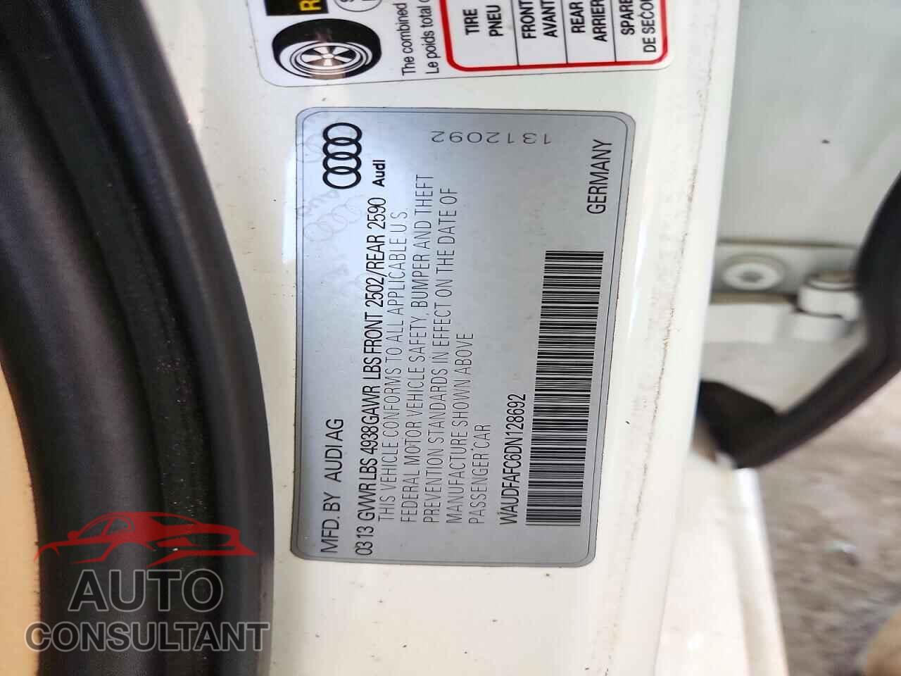 AUDI A6 2013 - WAUDFAFC6DN128692