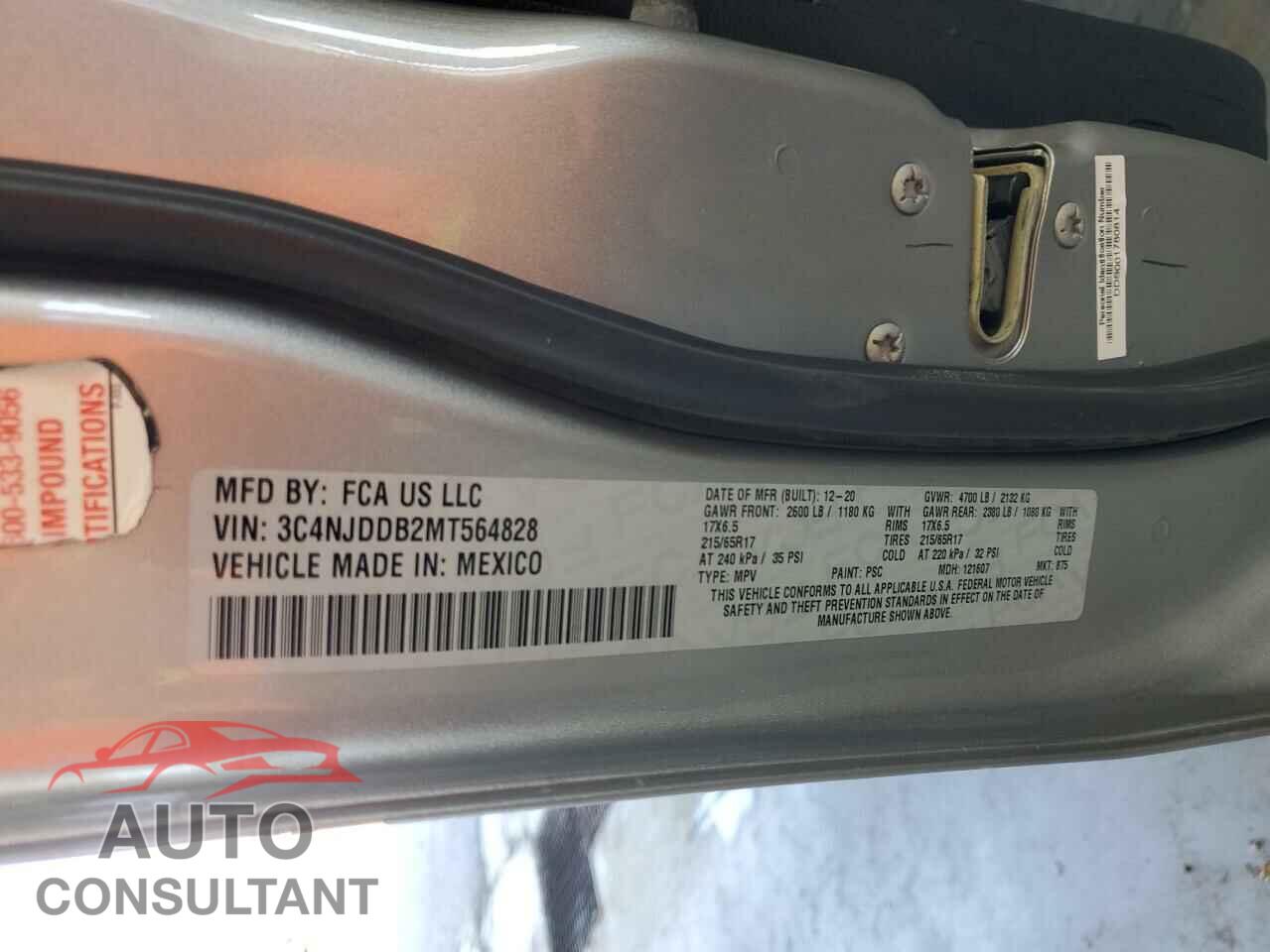 JEEP COMPASS 2021 - 3C4NJDDB2MT564828