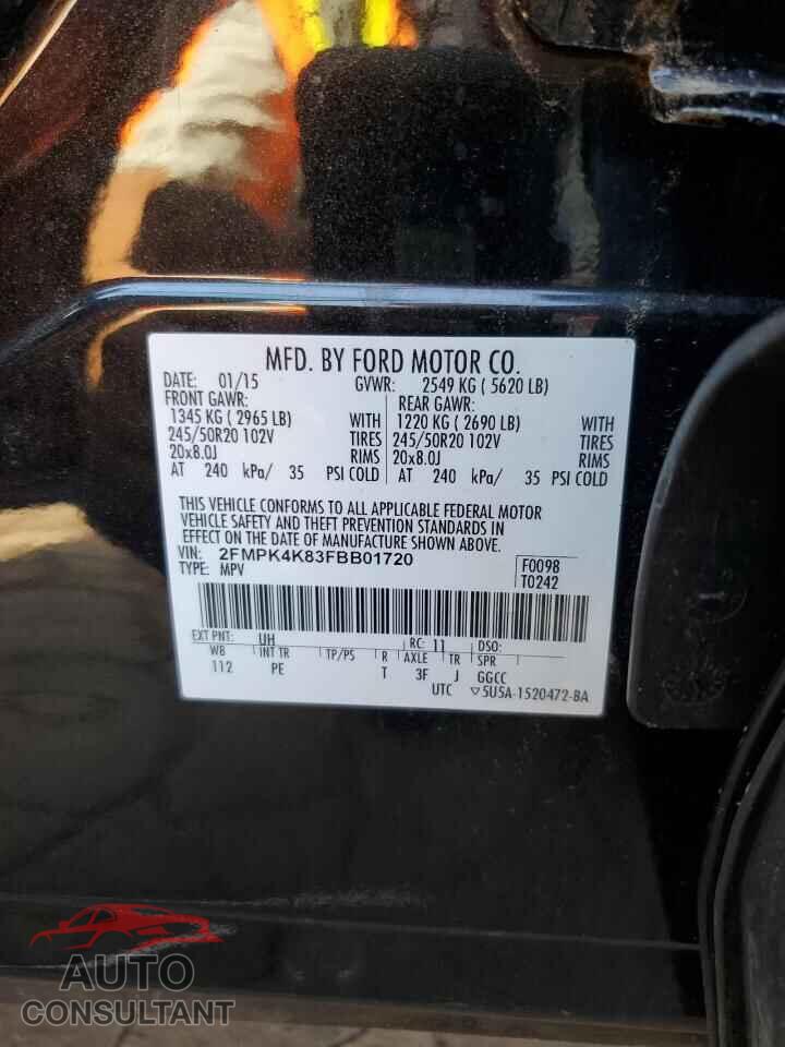FORD EDGE 2015 - 2FMPK4K83FBB01720