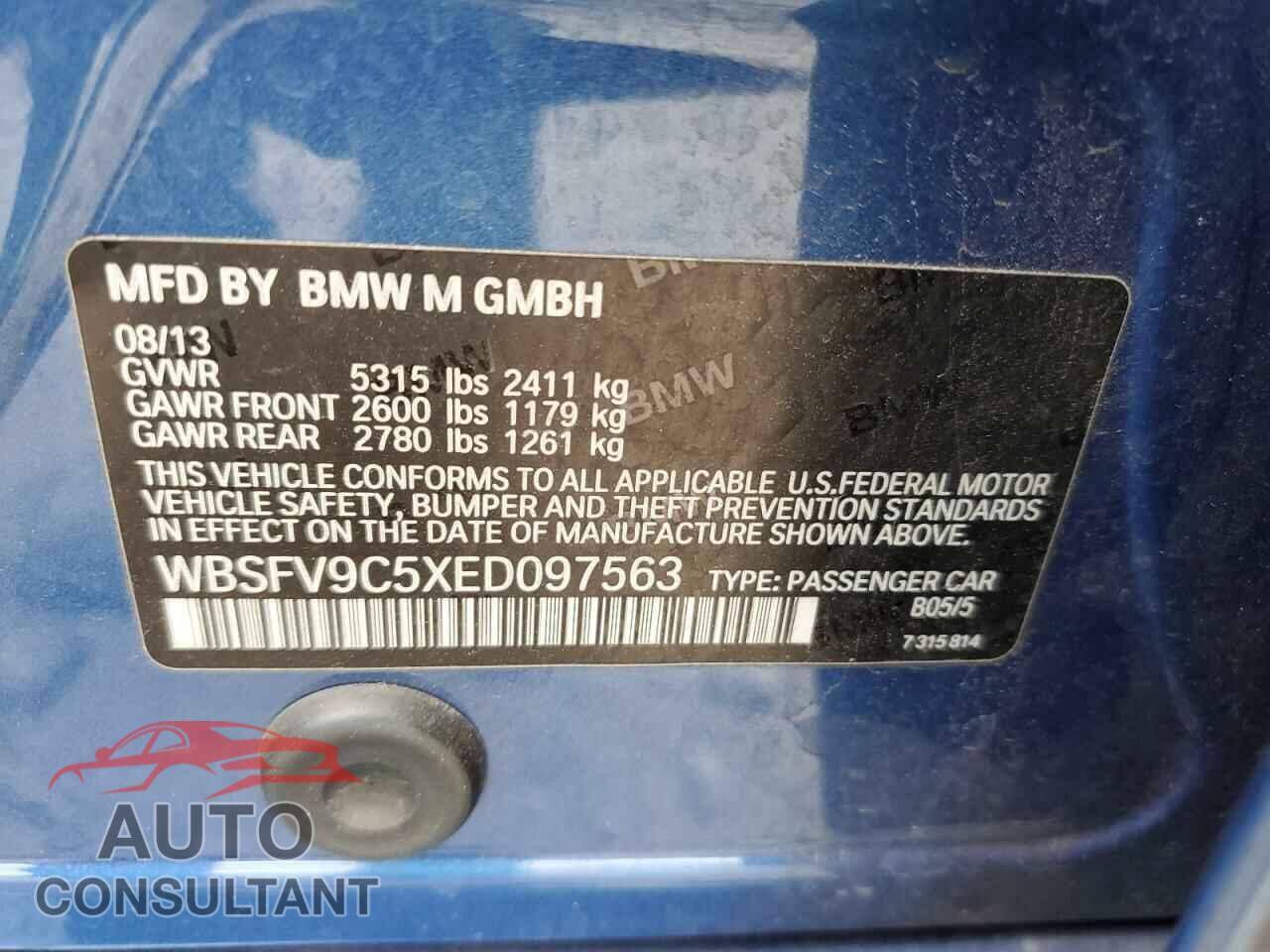 BMW M5 2014 - WBSFV9C5XED097563