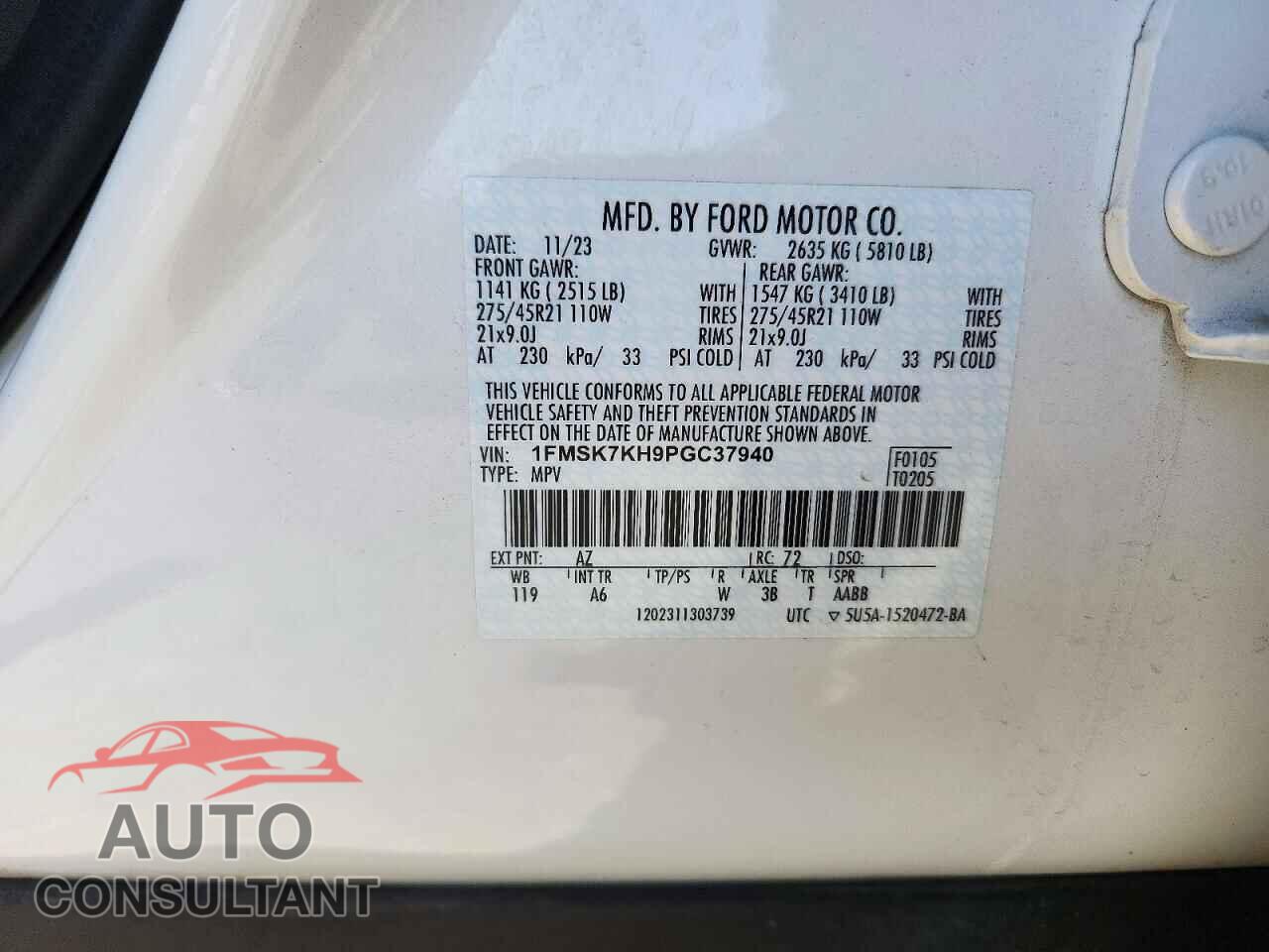 FORD EXPLORER 2023 - 1FMSK7KH9PGC37940