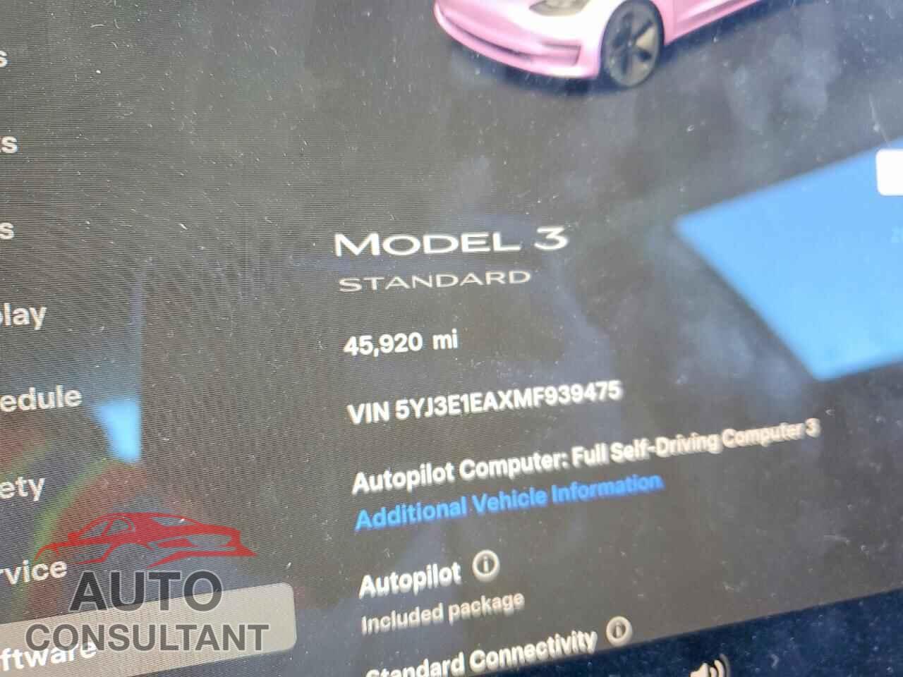 TESLA MODEL 3 2021 - 5YJ3E1EAXMF939475