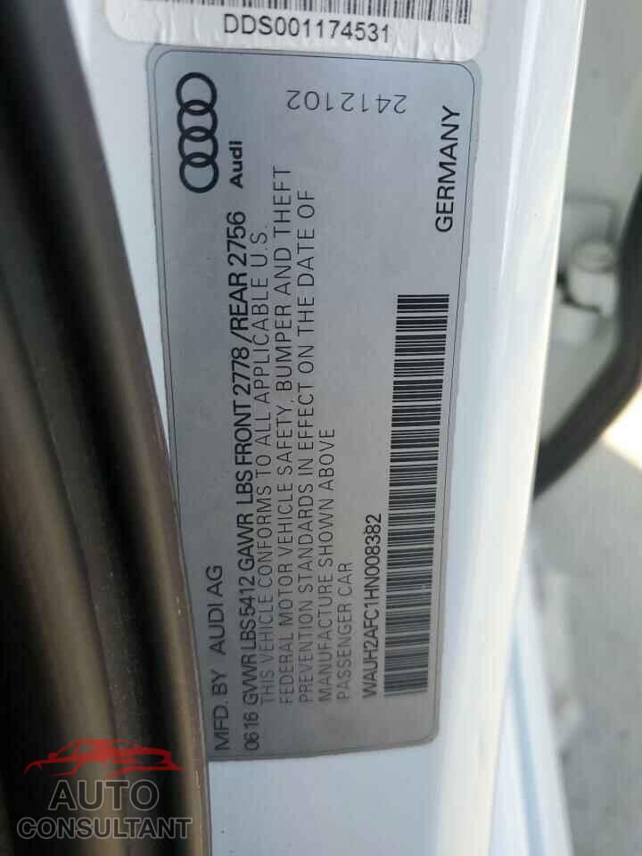 AUDI A6 2017 - WAUH2AFC1HN008382