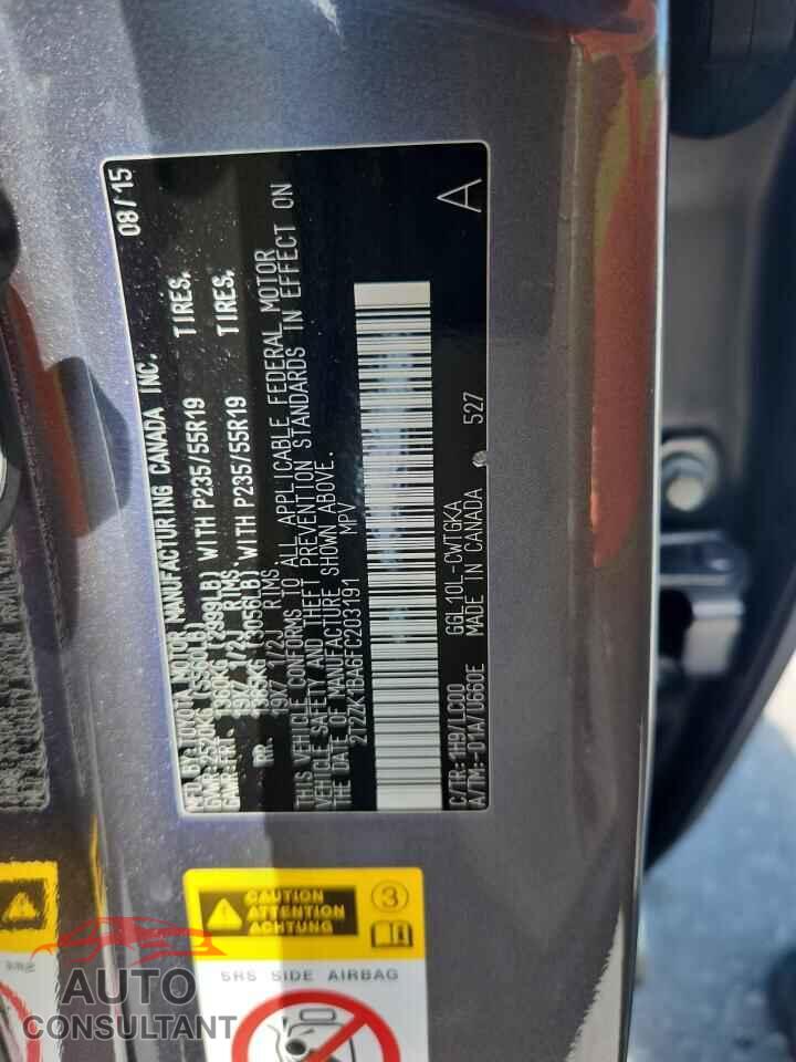 LEXUS RX350 2015 - 2T2ZK1BA6FC203191