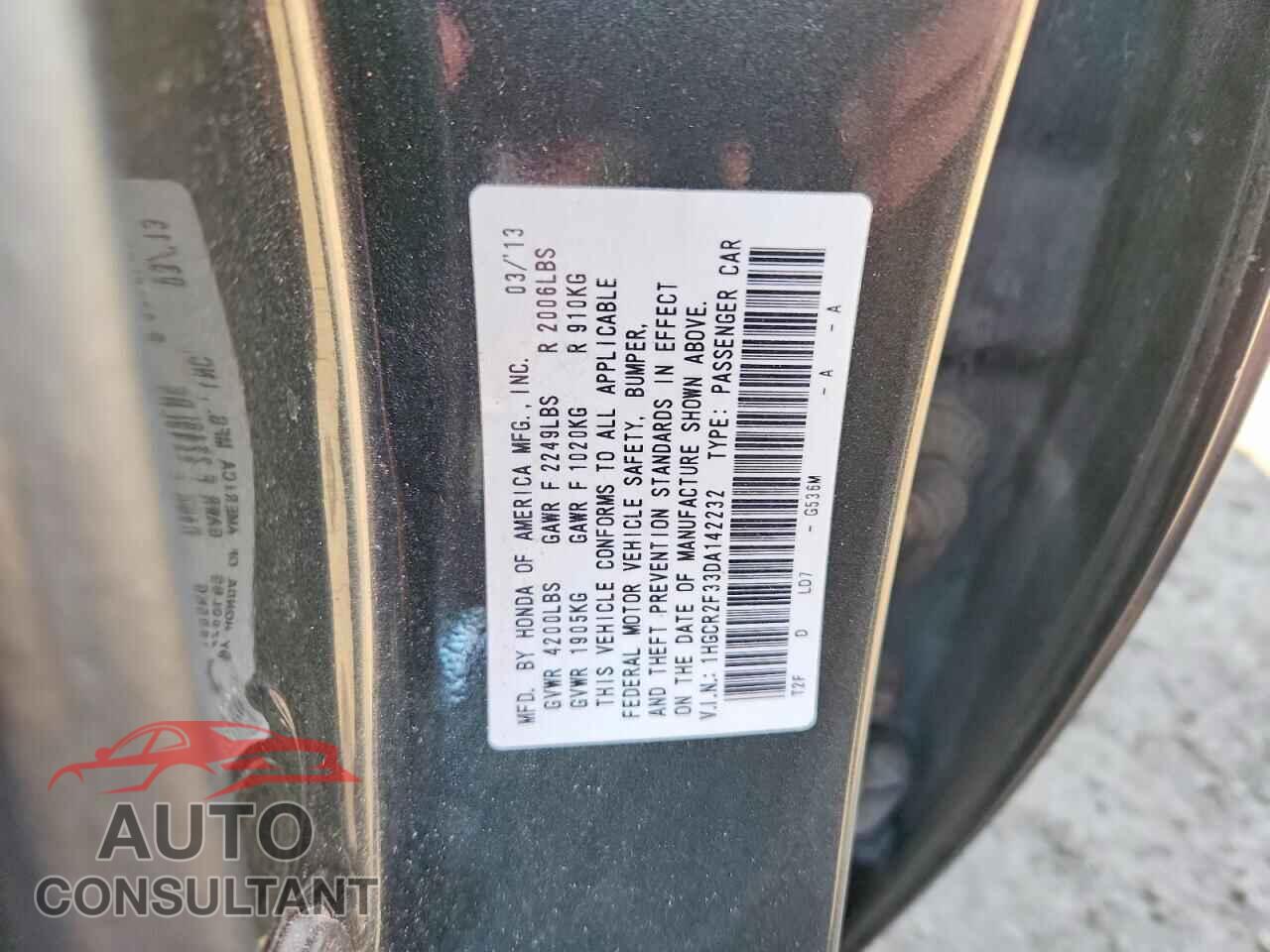 HONDA ACCORD 2013 - 1HGCR2F33DA142232