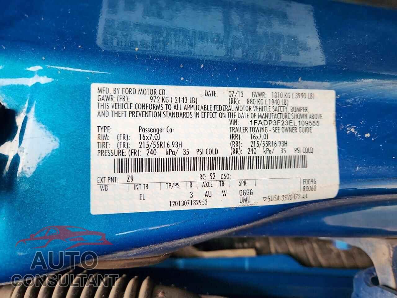 FORD FOCUS 2014 - 1FADP3F23EL109555