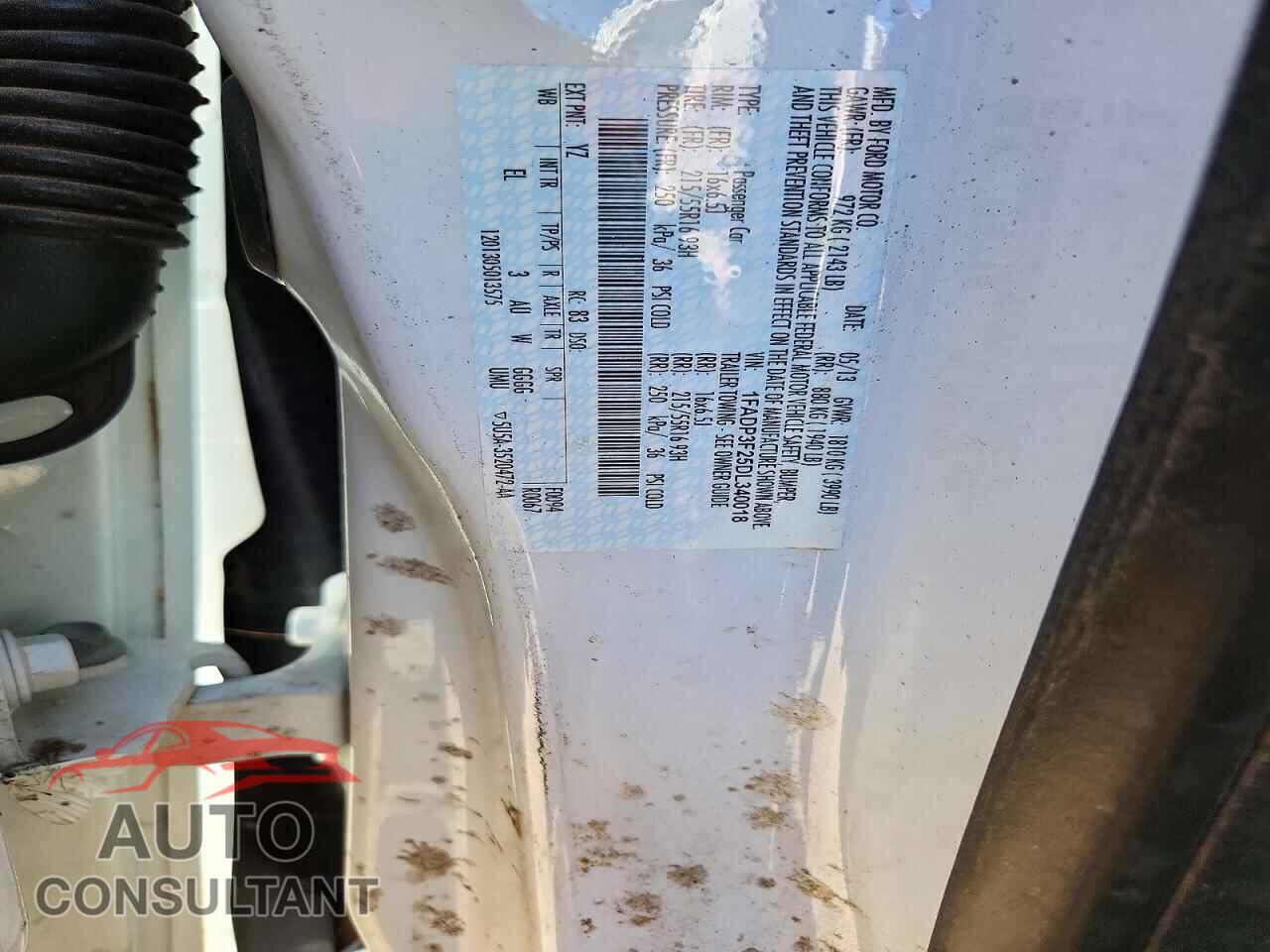 FORD FOCUS 2013 - 1FADP3F25DL340018