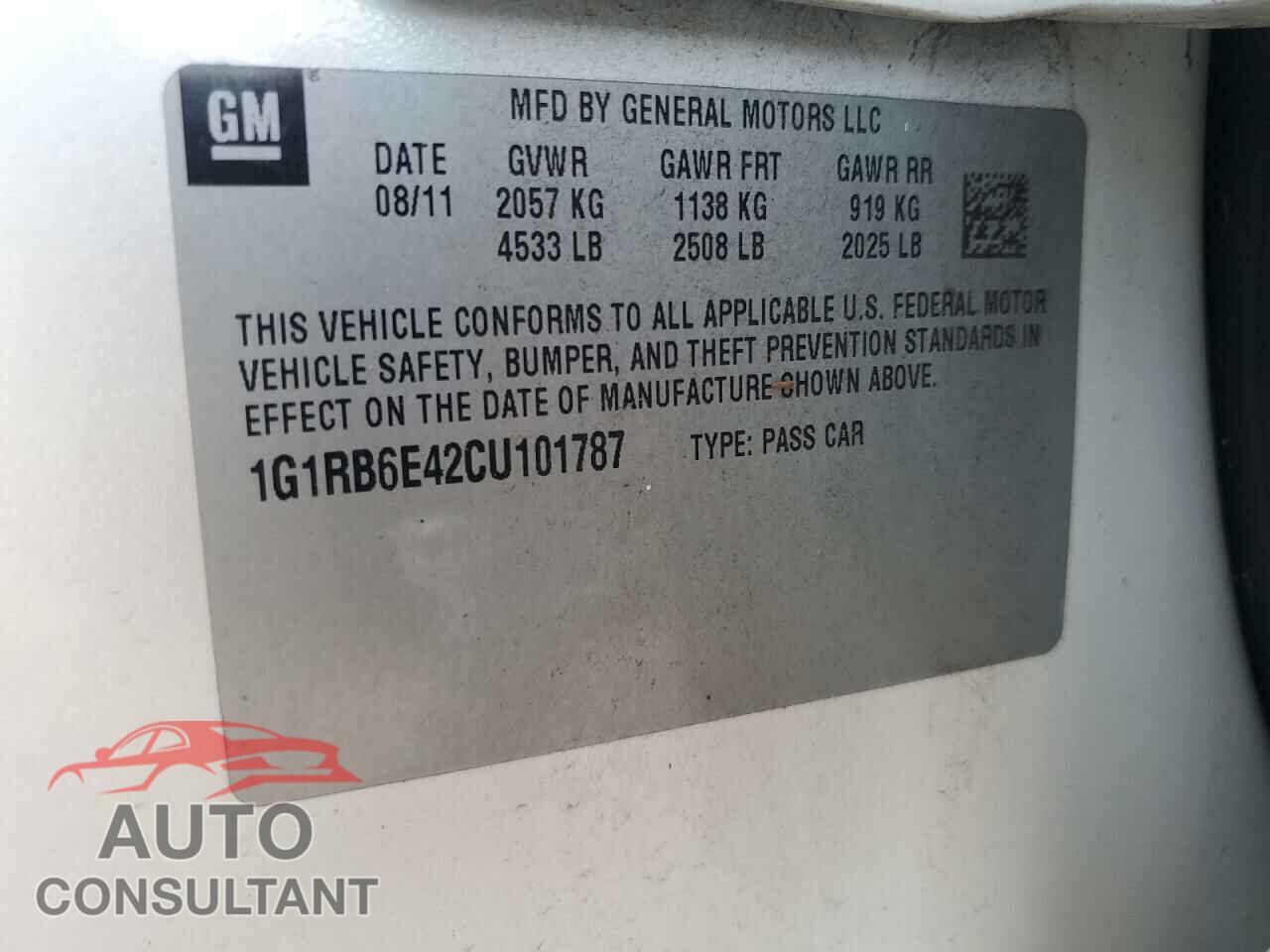 CHEVROLET VOLT 2012 - 1G1RB6E42CU101787