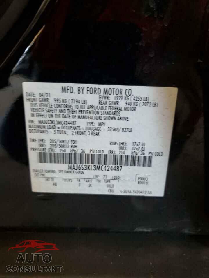 FORD ECOSPORT 2021 - MAJ6S3KL3MC424487