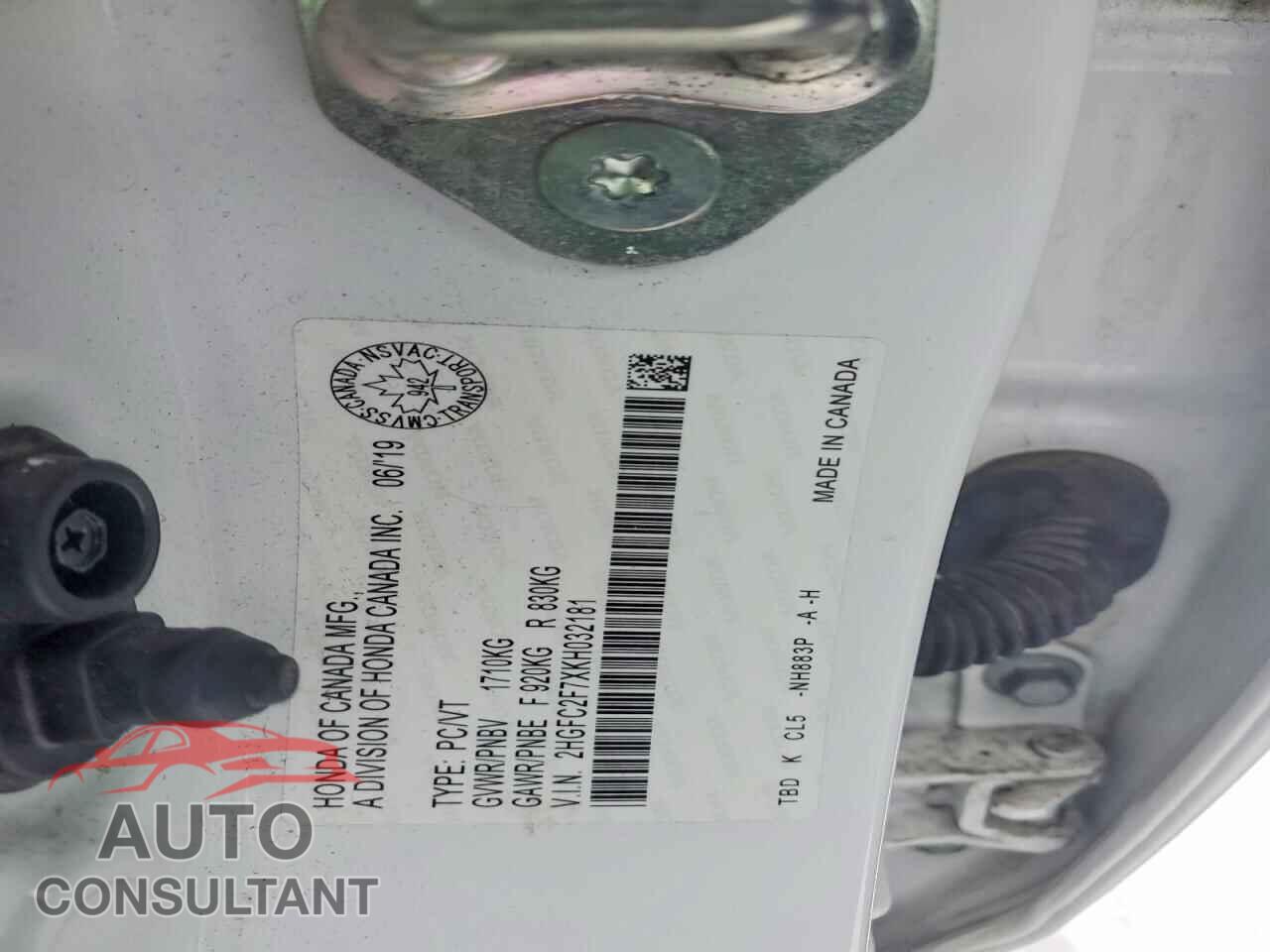 HONDA CIVIC 2019 - 2HGFC2F7XKH032181