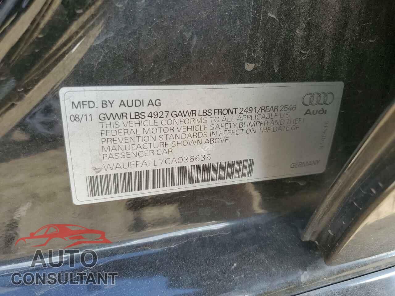AUDI A4 2012 - WAUFFAFL7CA036635