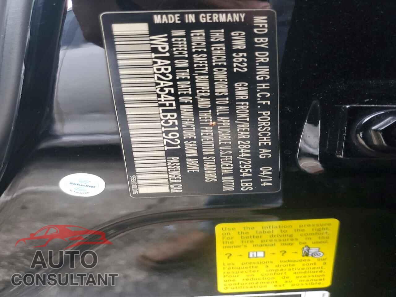PORSCHE MACAN 2015 - WP1AB2A54FLB51921