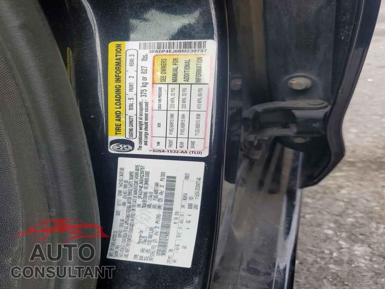 FORD FIESTA 2011 - 3FADP4EJ6BM239757