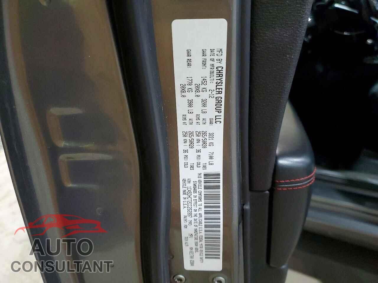 DODGE DURANGO 2012 - 1C4SDHCT2CC252997