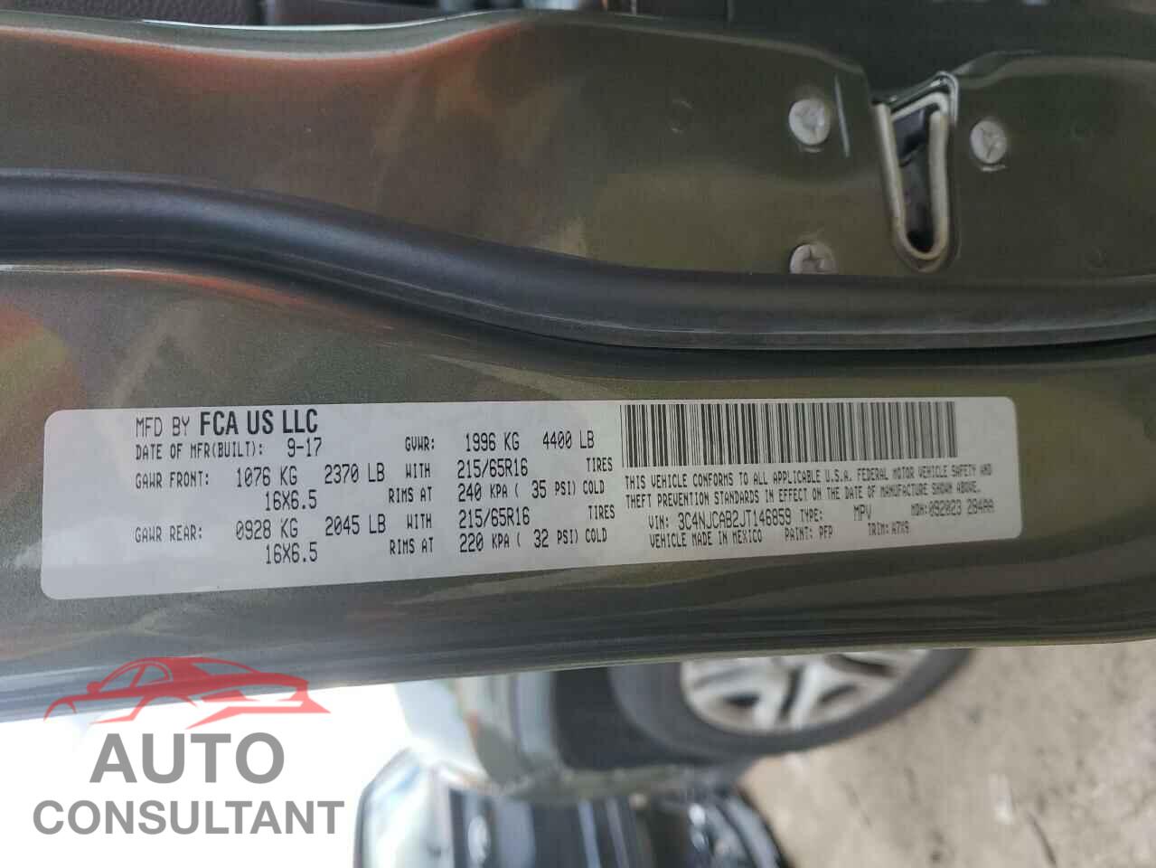 JEEP COMPASS 2018 - 3C4NJCAB2JT146859