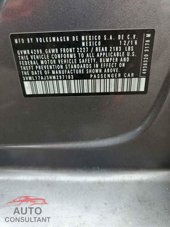 VOLKSWAGEN JETTA 2017 - 3VWL17AJ3HM297183