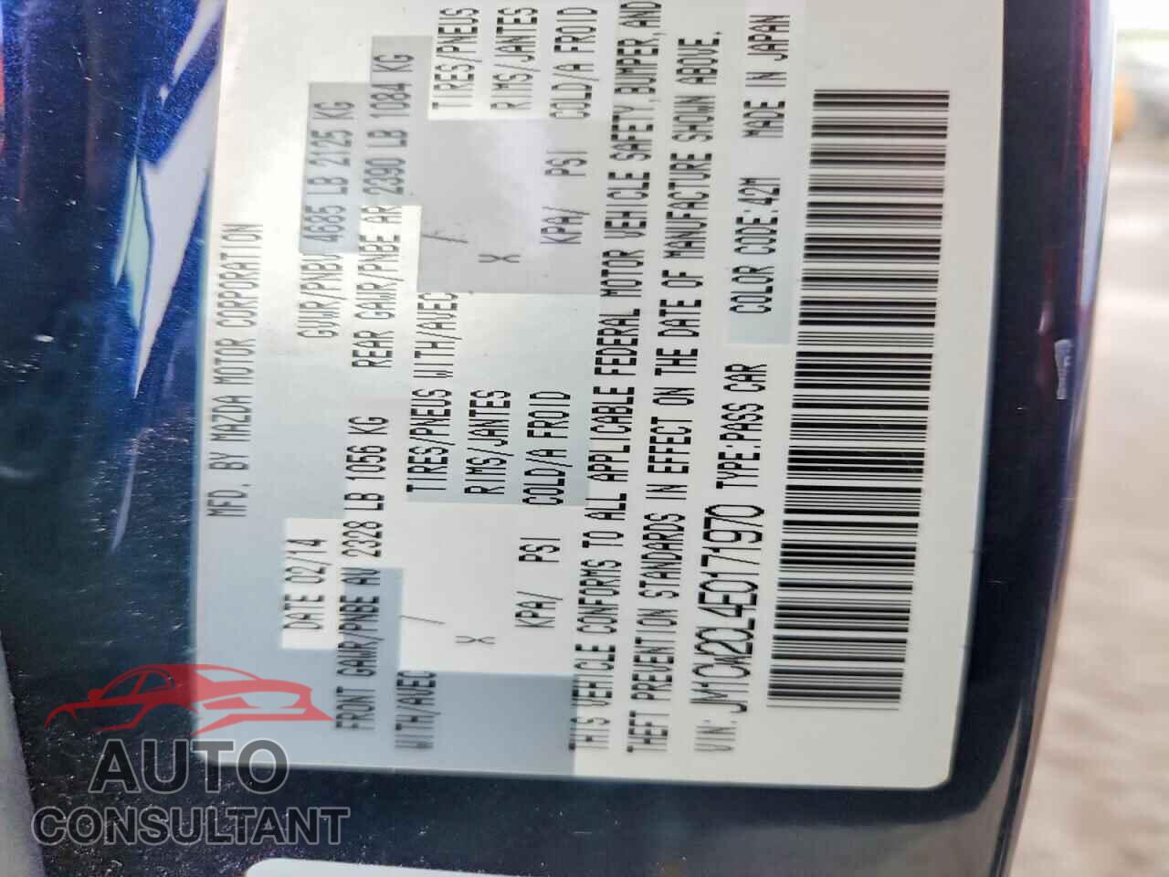 MAZDA 5 2014 - JM1CW2CL4E0171970