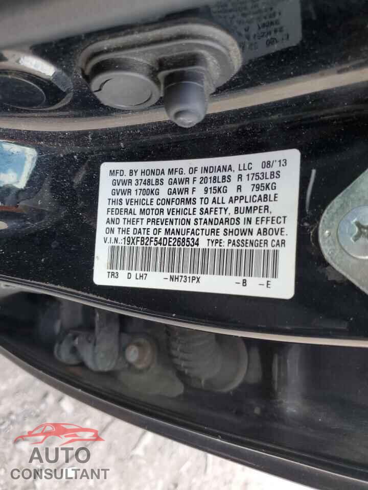HONDA CIVIC 2013 - 19XFB2F54DE268534